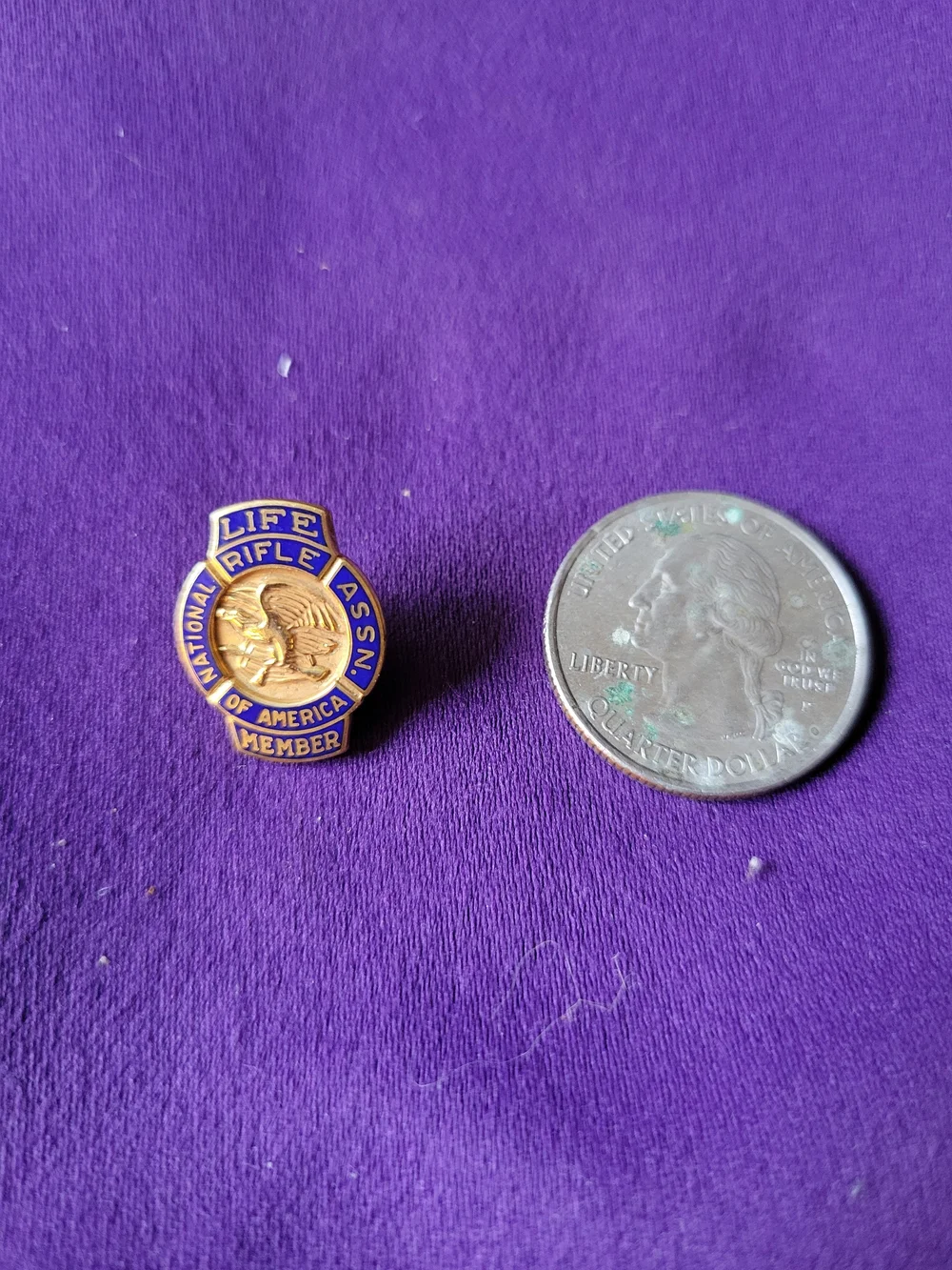 National Rifle Association Life Member Pin - Blue & Gold